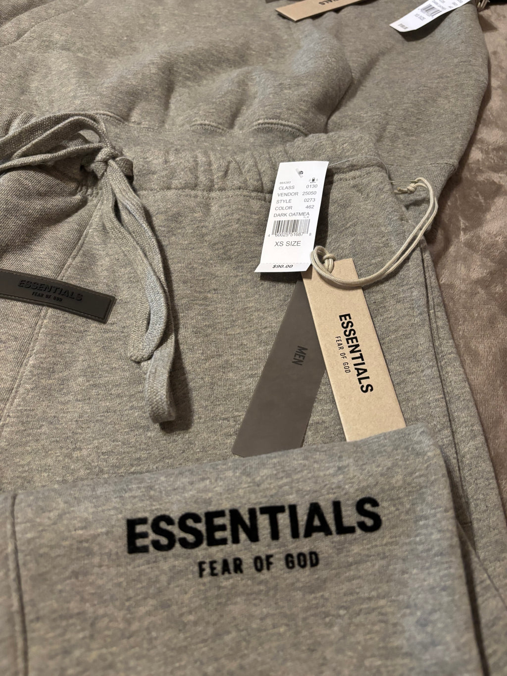 NEW Fear of God Essentials Dark Oatmeal Cuffed Bundle Size XXS-L