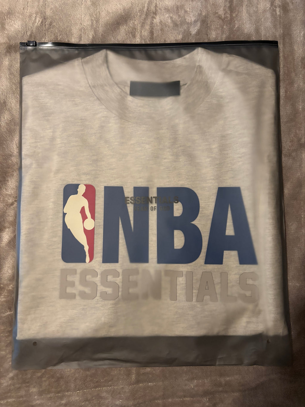 NEW NBA Fear of God Essentials Light Heather T-Shirt Size S-M