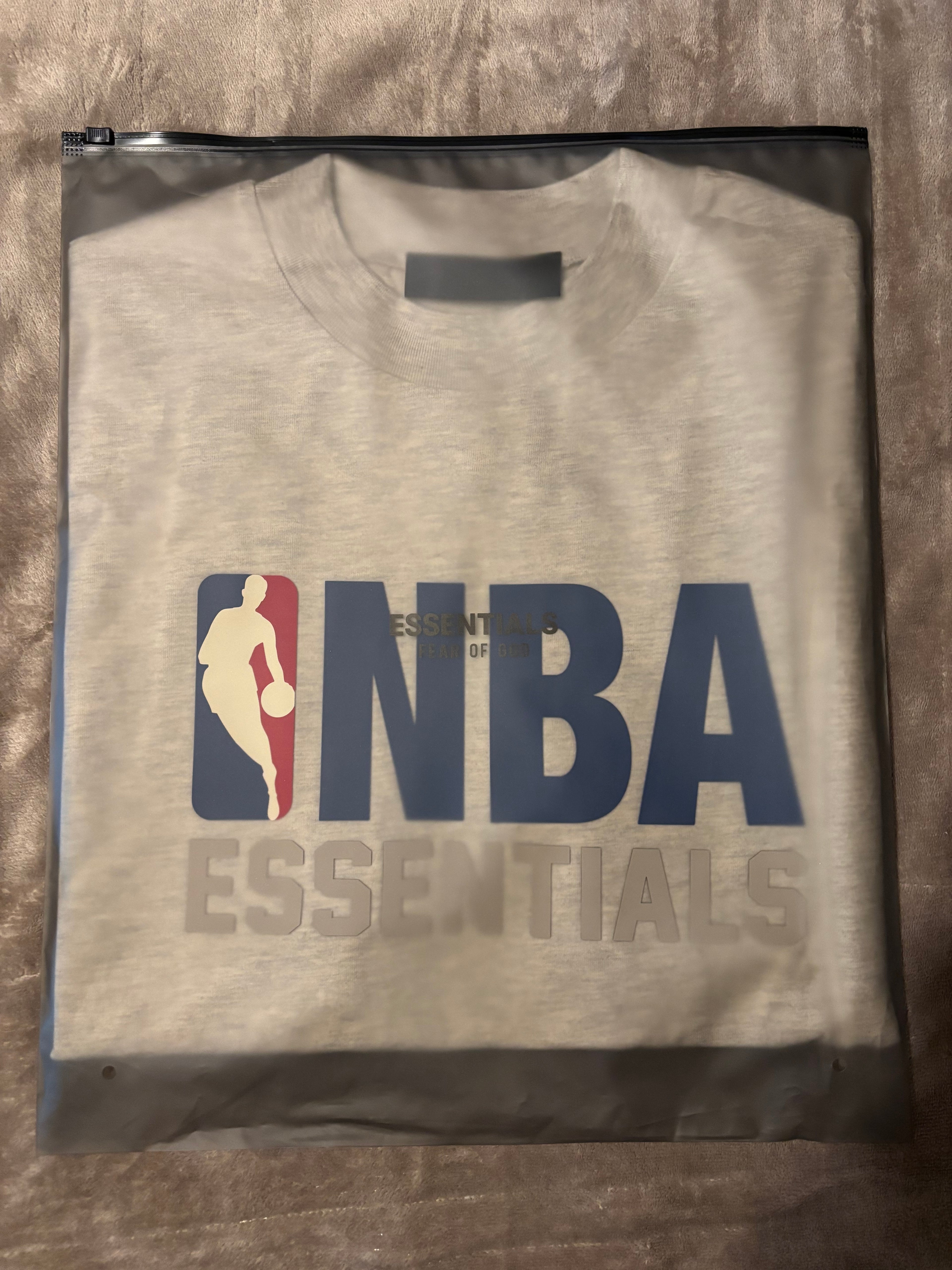 NEW NBA Fear of God Essentials Light Heather T-Shirt Size S-M