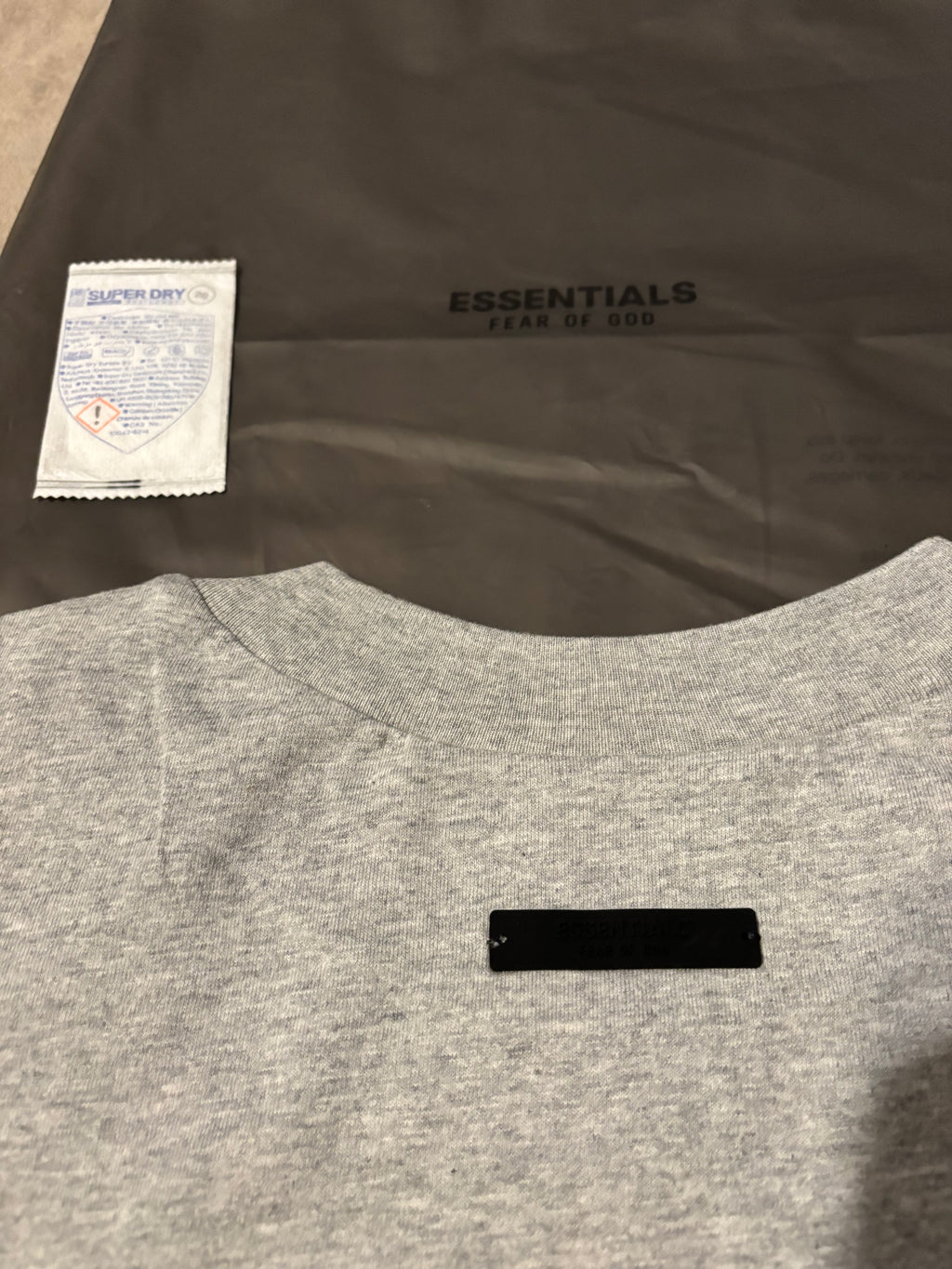NEW Fear of God Essentials Light Heather Grey T-Shirt Size S-M