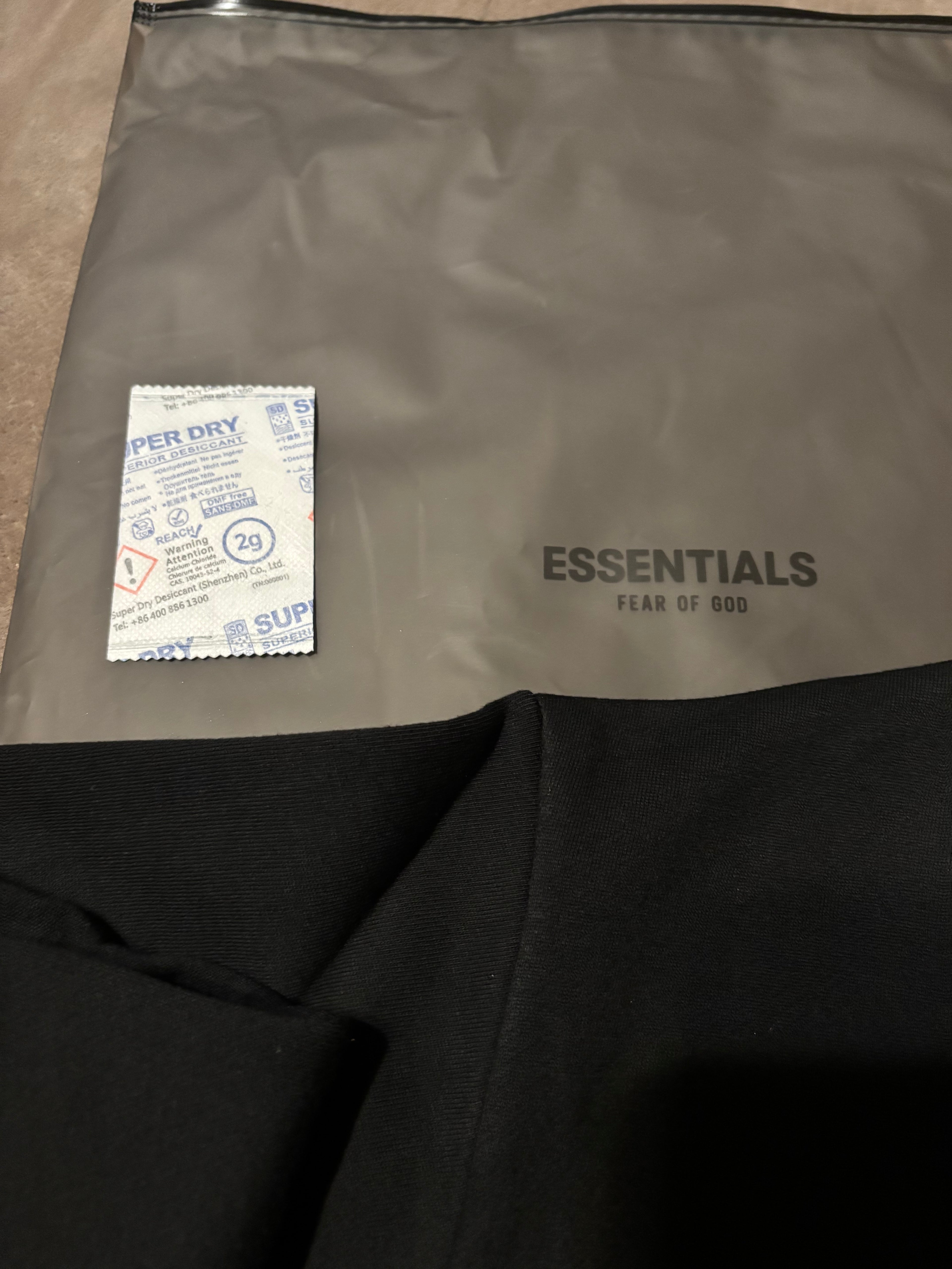 NEW Fear of God Essentials Jet Black Hoodie Size Small