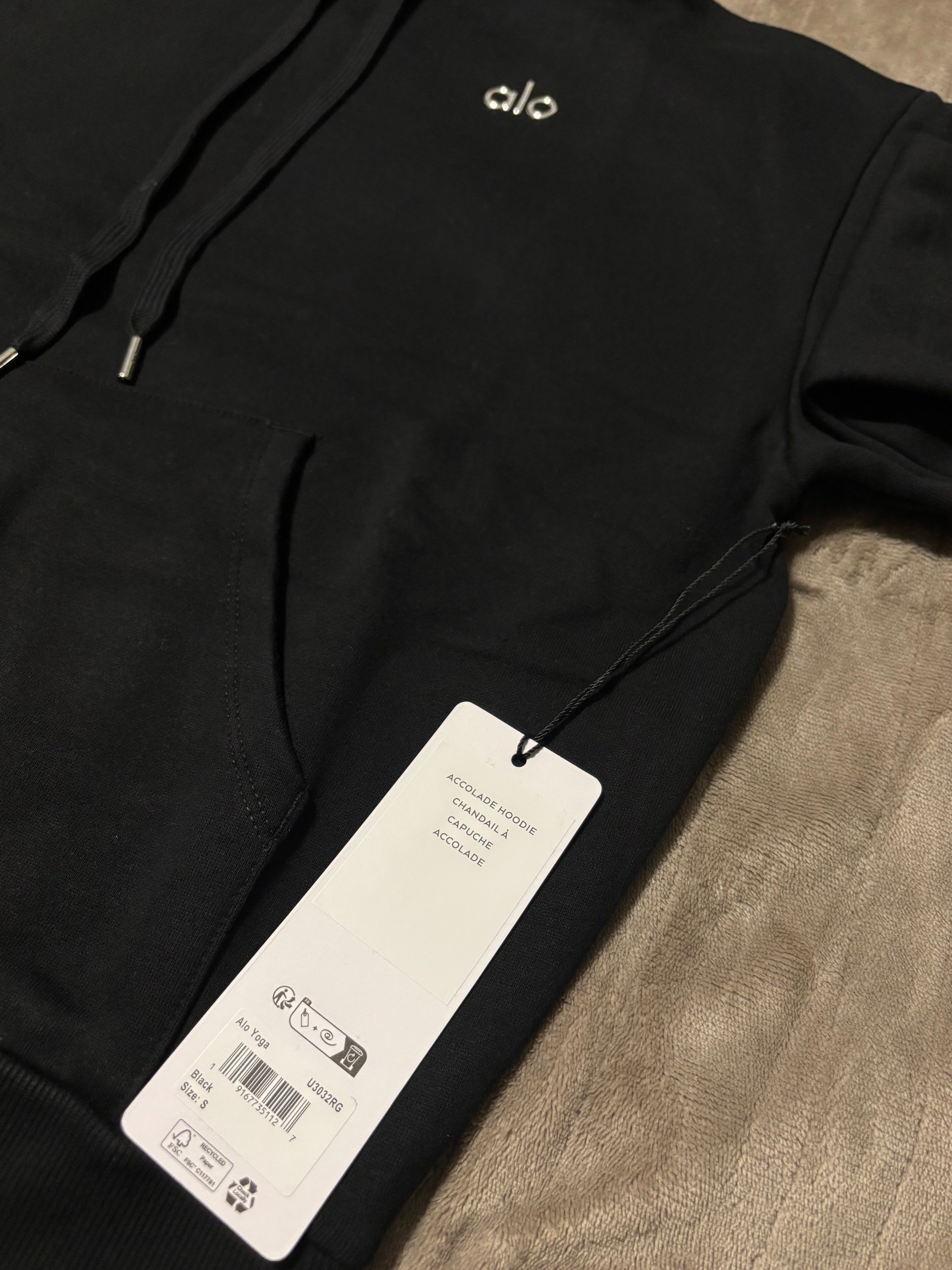 NEW Alo Yoga Black Unisex Hoodie Size XS-L